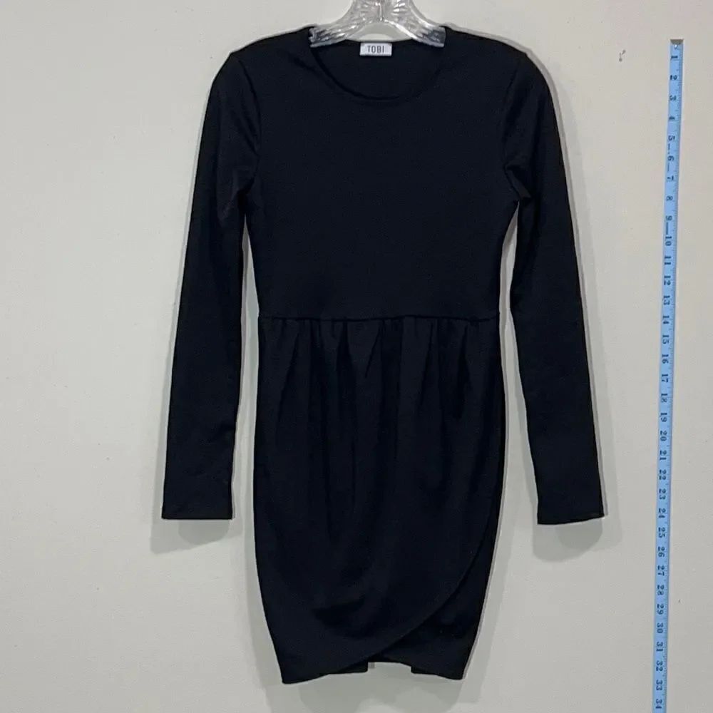 TOBI Black Long Sleeve Party Dress. Size Small